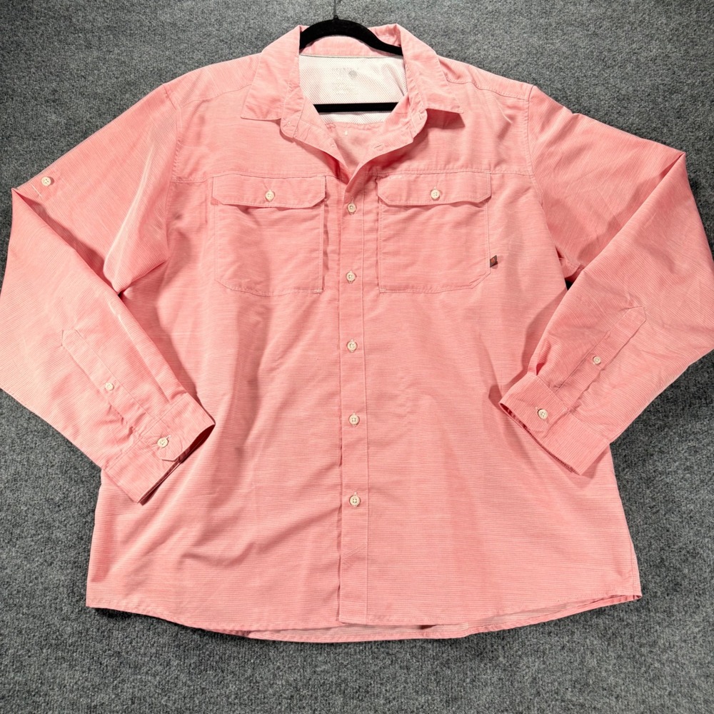 Mountain Hardwear Hiking Shirt Mens XXL Pink Long Sleeve Ventilated Fishing‎ Top